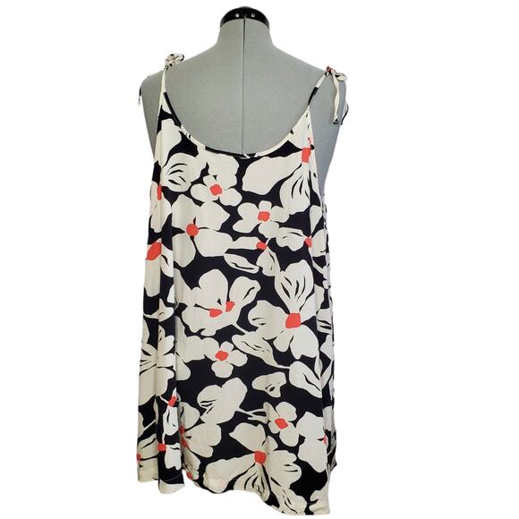 ModCloth flowy mini shift dress adjustable shoulder ties floral print, size 1X - Picture 2 of 9